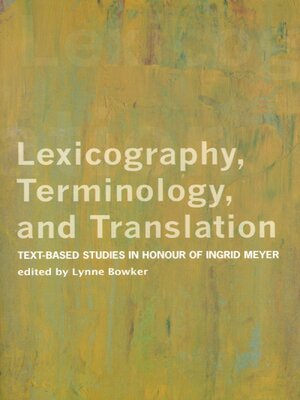 cover image of Lexicography, Terminology, and Translation
